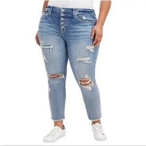Destructed Straight Leg Jeans